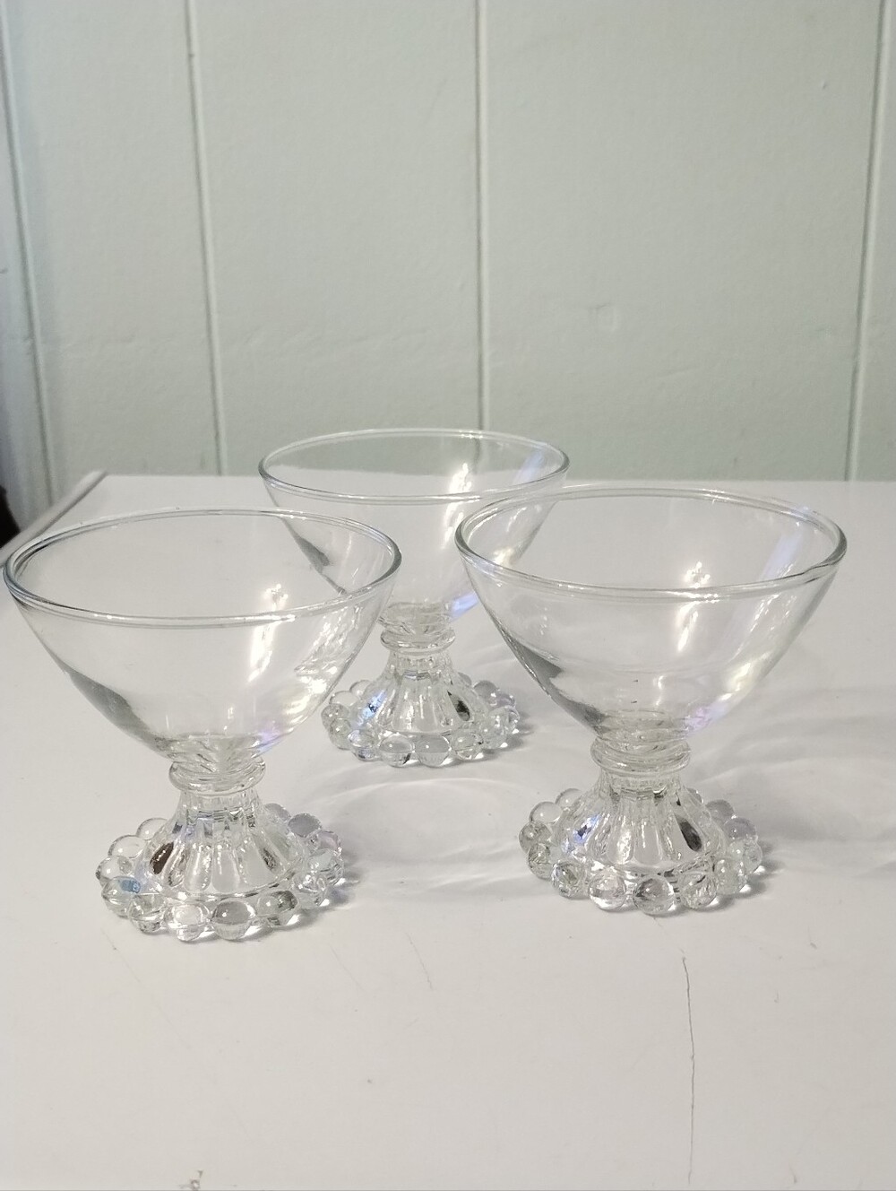 3 Vintage Anchor Hocking Berwick/Boopie Glass Dessert Coupe/Cocktail Glasses